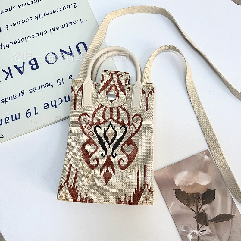 Чанта за телефон с етно стил Синдзян Ediris, полиестер, вертикална квадратна форма, заключващ механизъм, унисекс, за пътуване