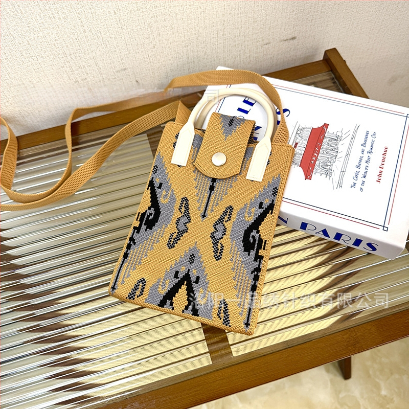 Чанта за телефон с етно стил Синдзян Ediris, полиестер, вертикална квадратна форма, заключващ механизъм, унисекс, за пътуване