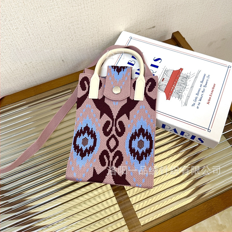 Чанта за телефон с етно стил Синдзян Ediris, полиестер, вертикална квадратна форма, заключващ механизъм, унисекс, за пътуване