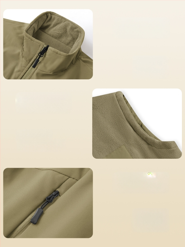 Vējizturīga divpusēja flīses veste ar augstu apkakli, rāvējslēdzējs, bieza flīsa odere, ziemai