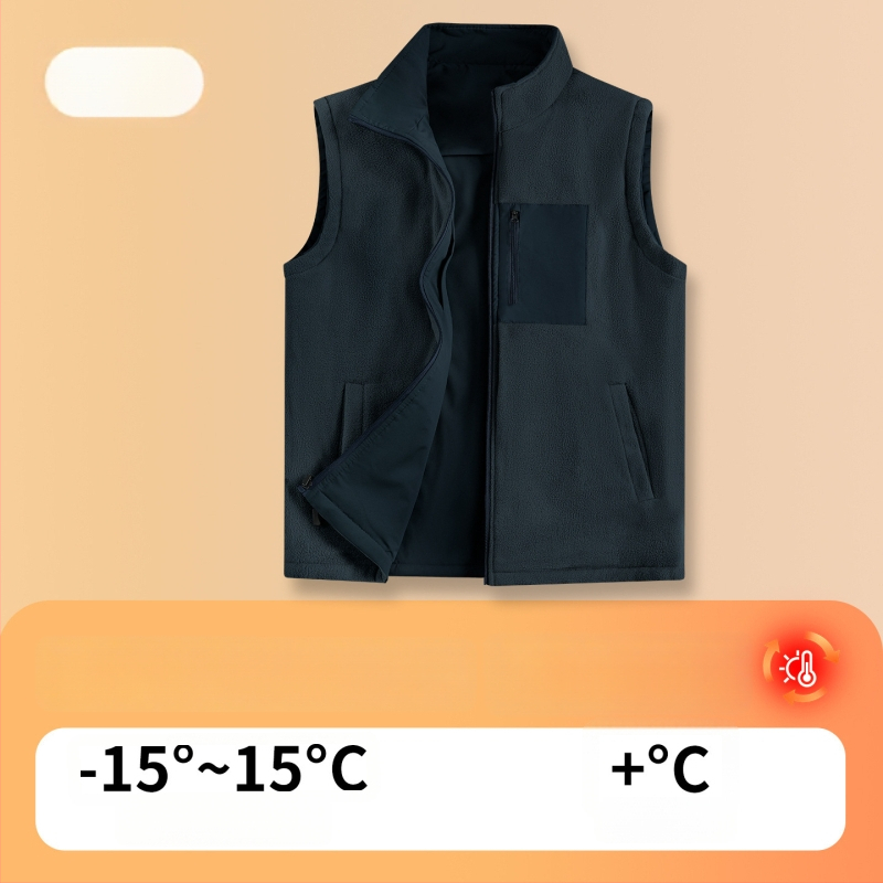 Vējizturīga divpusēja flīses veste ar augstu apkakli, rāvējslēdzējs, bieza flīsa odere, ziemai