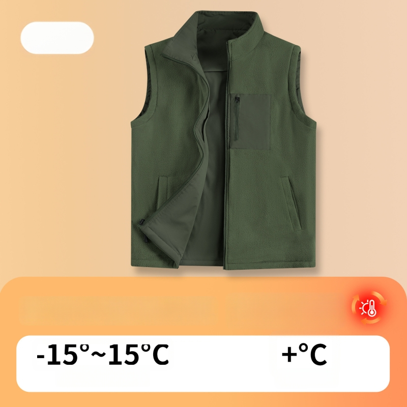 Vējizturīga divpusēja flīses veste ar augstu apkakli, rāvējslēdzējs, bieza flīsa odere, ziemai