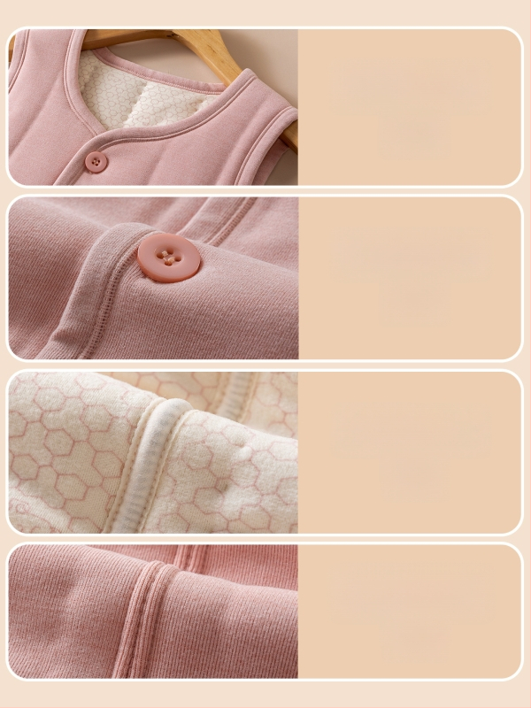 Bērnu kokvilnas veste ar pūkainu audumu, svītrainais raksts, iekšējā kokvilnas oderējums, poliesterā pildījums, universāls