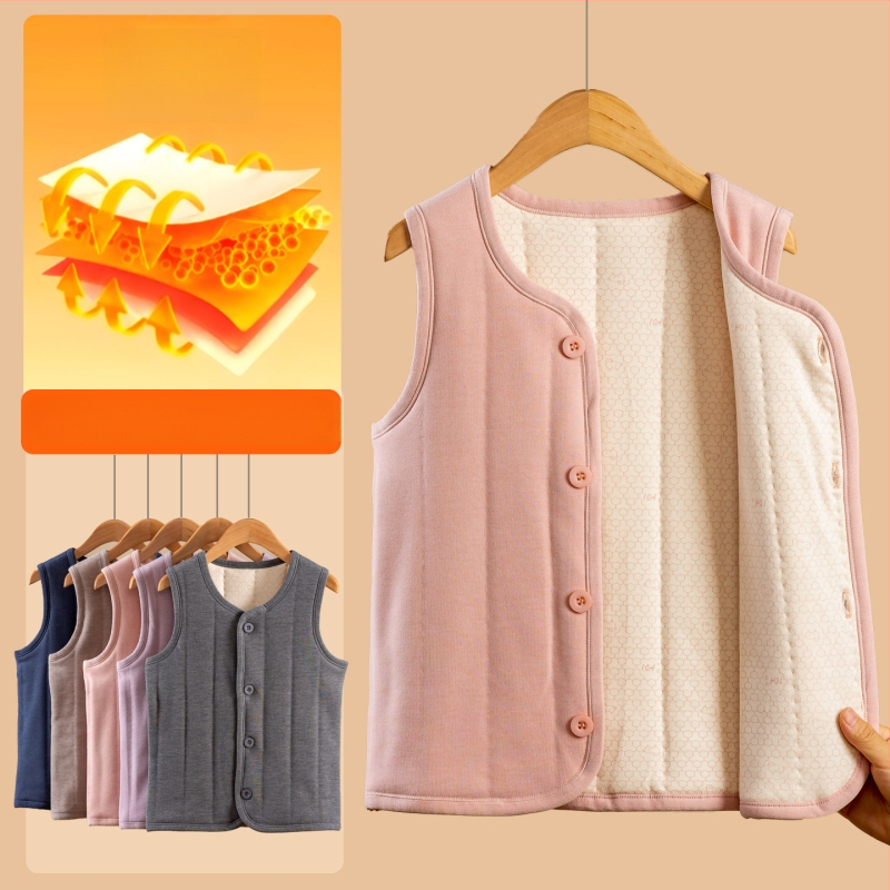 Bērnu kokvilnas veste ar pūkainu audumu, svītrainais raksts, iekšējā kokvilnas oderējums, poliesterā pildījums, universāls