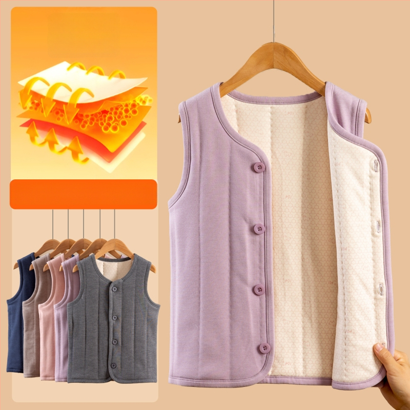 Bērnu kokvilnas veste ar pūkainu audumu, svītrainais raksts, iekšējā kokvilnas oderējums, poliesterā pildījums, universāls