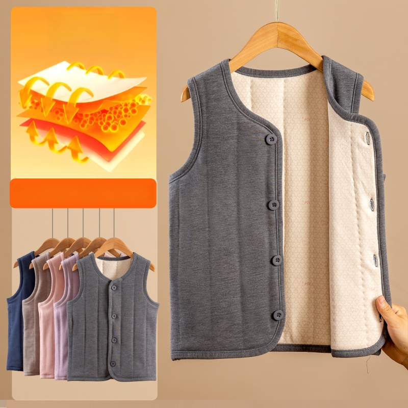 Bērnu kokvilnas veste ar pūkainu audumu, svītrainais raksts, iekšējā kokvilnas oderējums, poliesterā pildījums, universāls