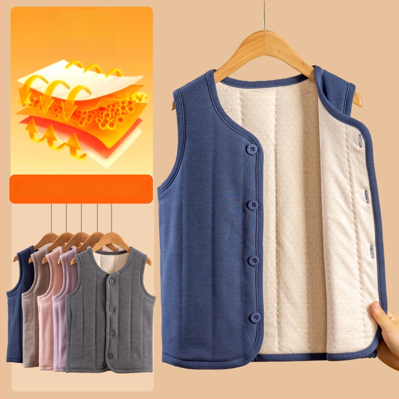 Bērnu kokvilnas veste ar pūkainu audumu, svītrainais raksts, iekšējā kokvilnas oderējums, poliesterā pildījums, universāls