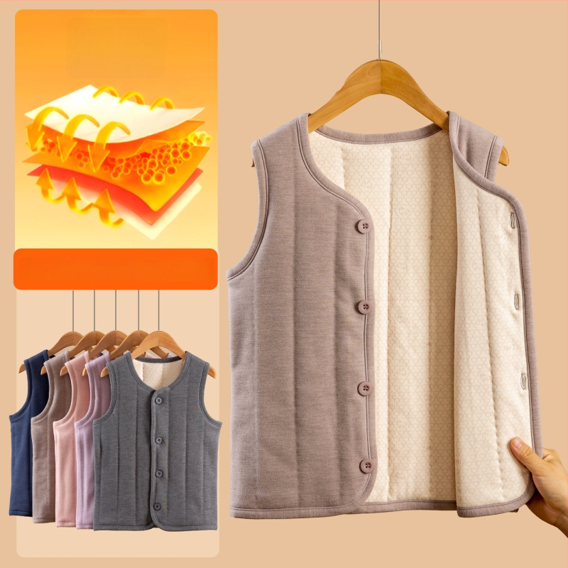 Bērnu kokvilnas veste ar pūkainu audumu, svītrainais raksts, iekšējā kokvilnas oderējums, poliesterā pildījums, universāls