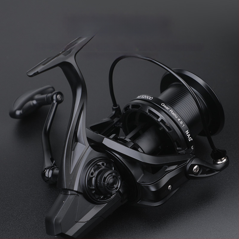 ROLLFISH dugački bacajući spinning kolut, model 14000, potpuno metalna konstrukcija, prednji kočnica, zamjenjiva ručka lijevo/desno