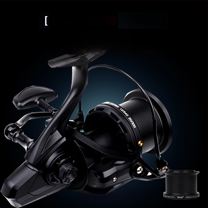 ROLLFISH dugački bacajući spinning kolut, model 14000, potpuno metalna konstrukcija, prednji kočnica, zamjenjiva ručka lijevo/desno