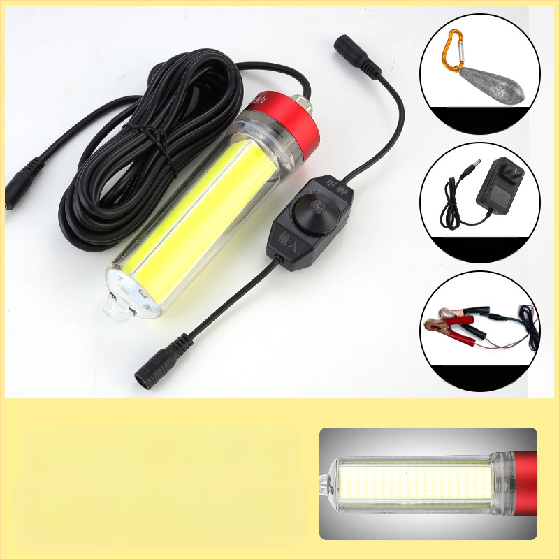 Povandeninė LED žvejybos lemputė, ABS korpusas, atspari vandeniui, didelė galia, įkroviklis įtrauktas