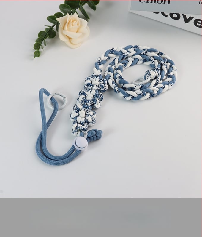 Lanyard pentru telefon cu design floral împletit, reglabil, unisex, din poliester, croitoria manuală, cataramă din plastic, Jing Orange