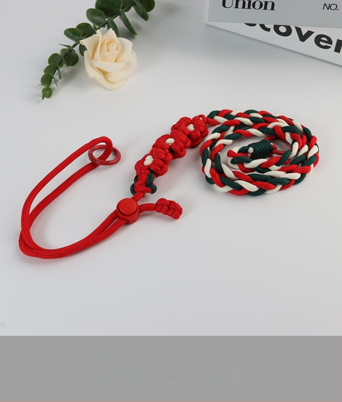 Lanyard pentru telefon cu design floral împletit, reglabil, unisex, din poliester, croitoria manuală, cataramă din plastic, Jing Orange