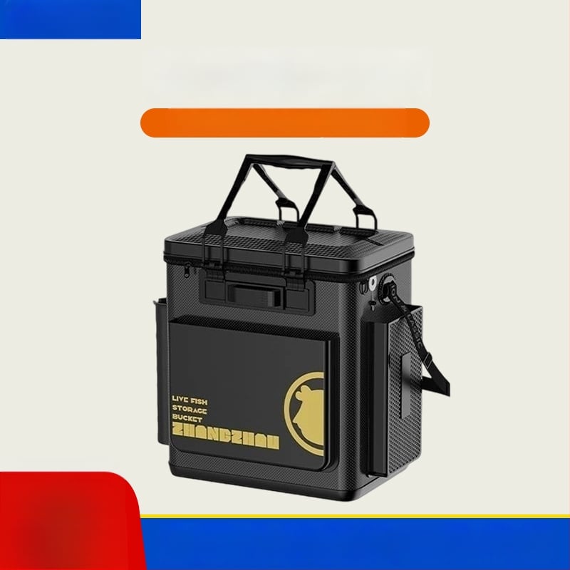 Găleată pentru pești vii cu șezut, capac dur lat, EVA îngroșat, portabilă și ușor de purtat, dintr-o piesă, mare capacitate