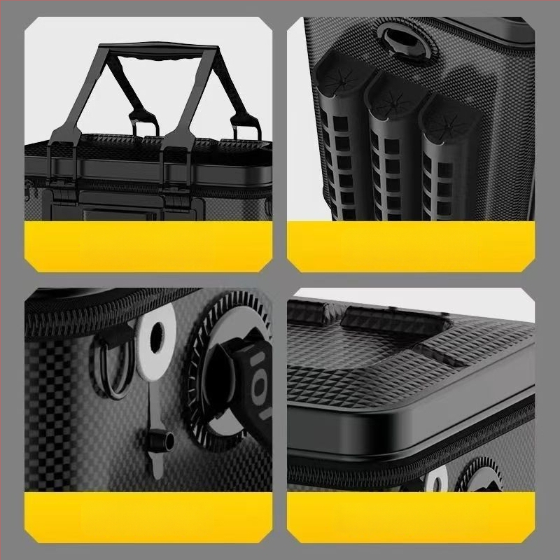 Găleată pentru pești vii cu șezut, capac dur lat, EVA îngroșat, portabilă și ușor de purtat, dintr-o piesă, mare capacitate