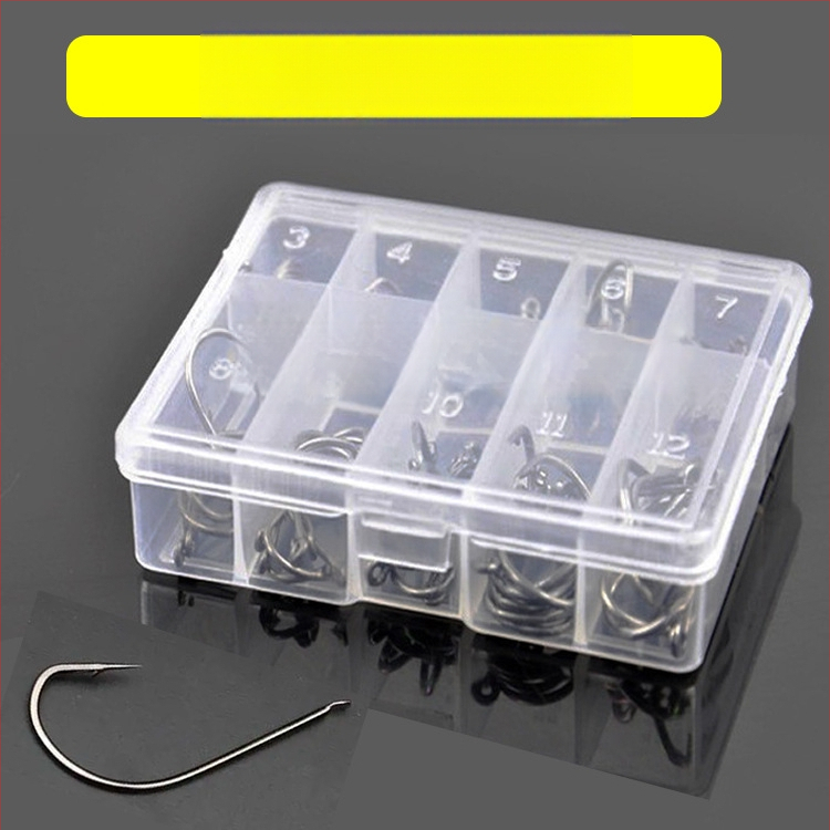 Anova Cârlige de pescuit cu inel, dimensiuni 3–12, set de 500 bucăți în tub