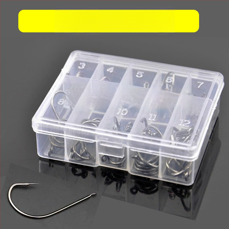 Anova Cârlige de pescuit cu inel, dimensiuni 3–12, set de 500 bucăți în tub