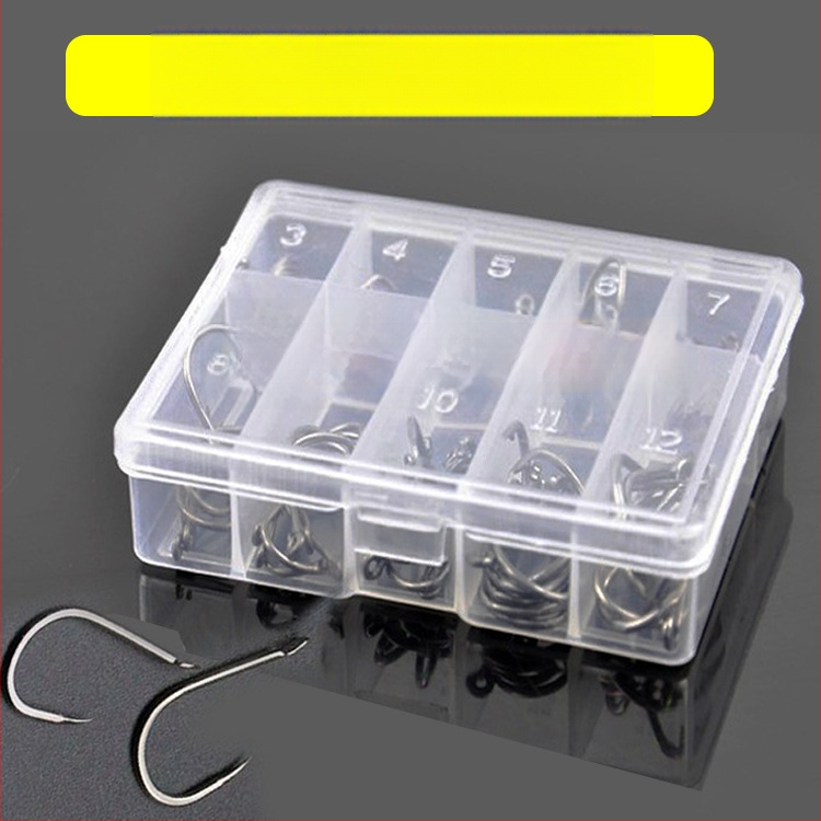 Anova Cârlige de pescuit cu inel, dimensiuni 3–12, set de 500 bucăți în tub