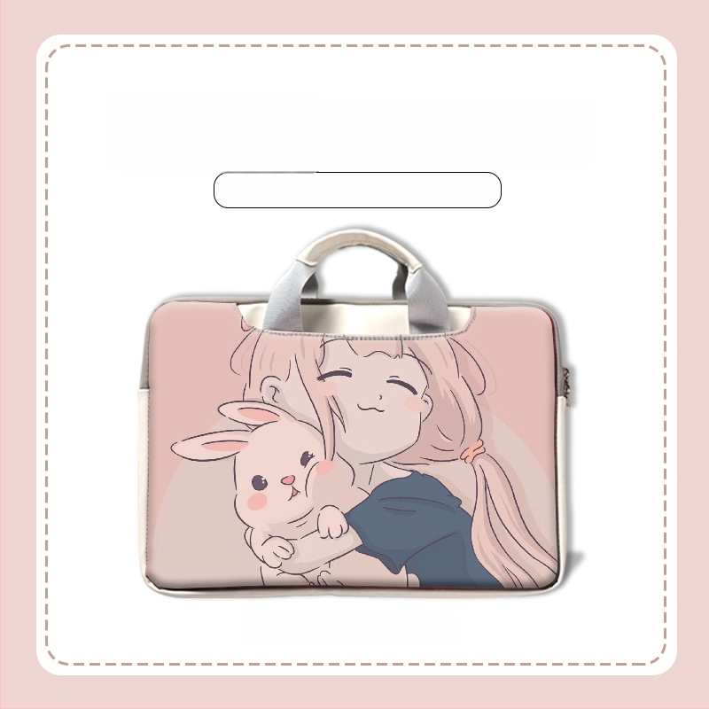 MSRPYM Nešiojamojo kompiuterio krepšys su karikatūriniu piešiniu ir pūkine įdaila MacBook Pro ir MacBook Air