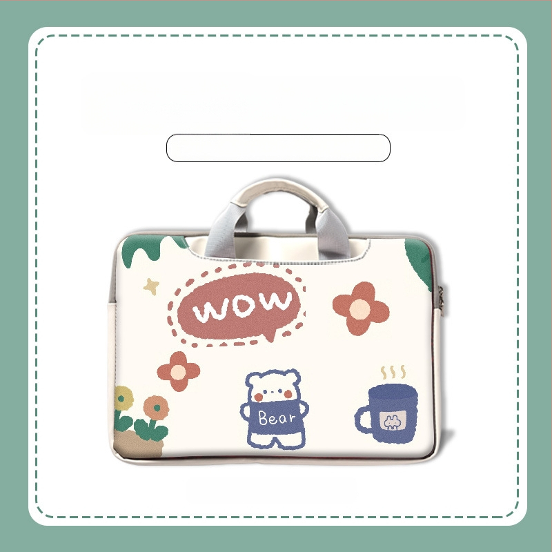 MSRPYM Nešiojamojo kompiuterio krepšys su karikatūriniu piešiniu ir pūkine įdaila MacBook Pro ir MacBook Air