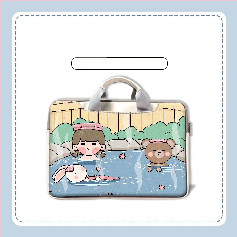 MSRPYM Nešiojamojo kompiuterio krepšys su karikatūriniu piešiniu ir pūkine įdaila MacBook Pro ir MacBook Air
