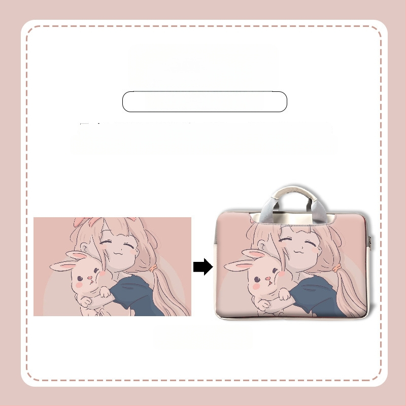 MSRPYM Nešiojamojo kompiuterio krepšys su karikatūriniu piešiniu ir pūkine įdaila MacBook Pro ir MacBook Air