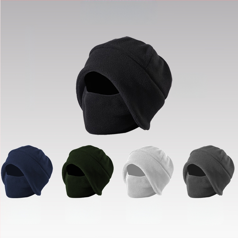 Fleece-ből készült kerékpáros maszk, szélálló és hidegálló, integrált maszkos sapka fülvédővel, uniszex