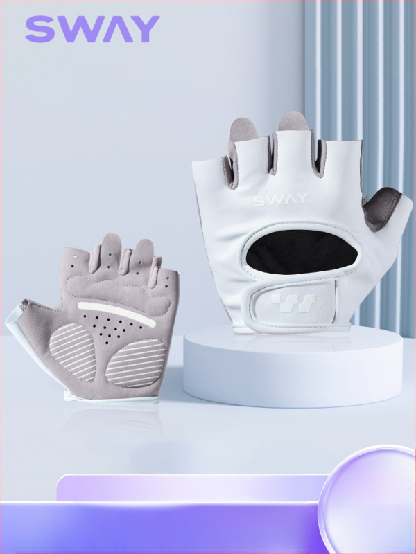 Mănuși de bicicletă cu degete parțiale, din piele, Sway, pentru adulți, unisex (fitness și ciclism)