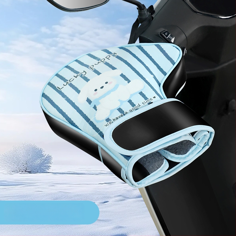 Huse pentru ghidoane ale motocicletei electrice – încălzite iarna, din bumbac gros cu căptușeală de fleece, rezistente la vânt, unisex pentru adulți și copii