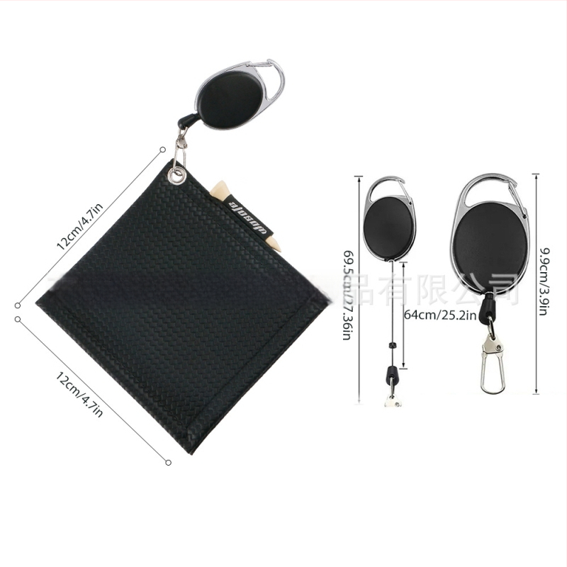 WOSOFE Πετσέτα για golf μπάλες, PU υλικό, δυνατότητα εκτύπωσης λογότυπου, αξεσουάρ γκολφ