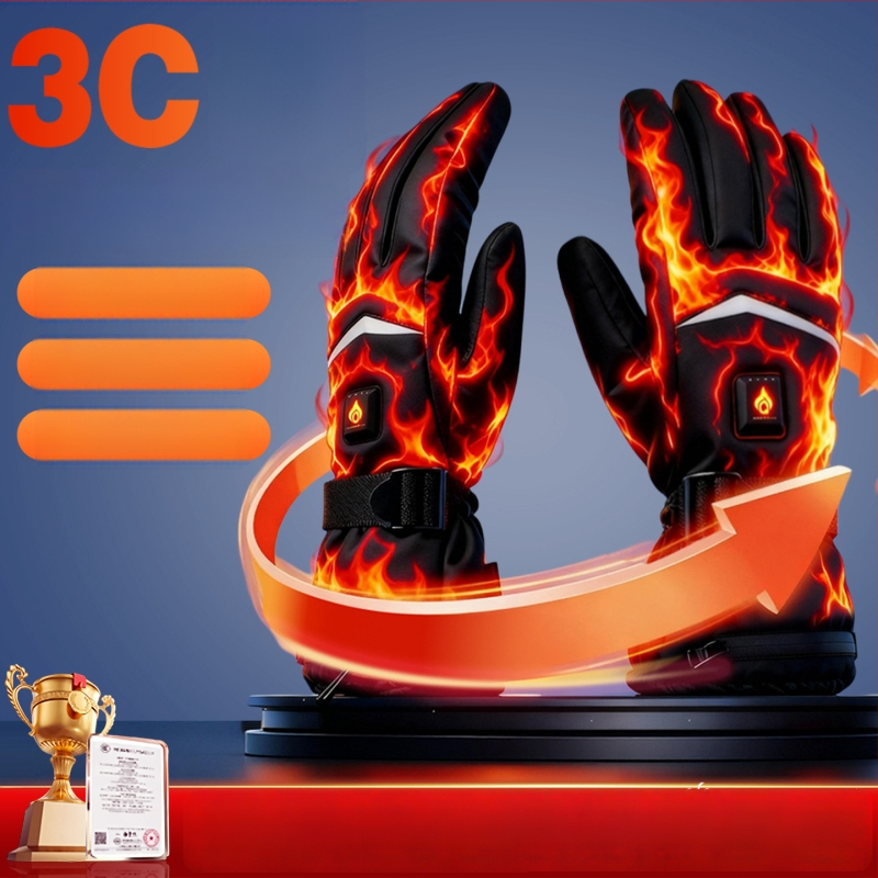 Mănuși încălzite, reîncărcabile pentru ciclism, unisex adulți, cu material acoperit, mansetă lungă