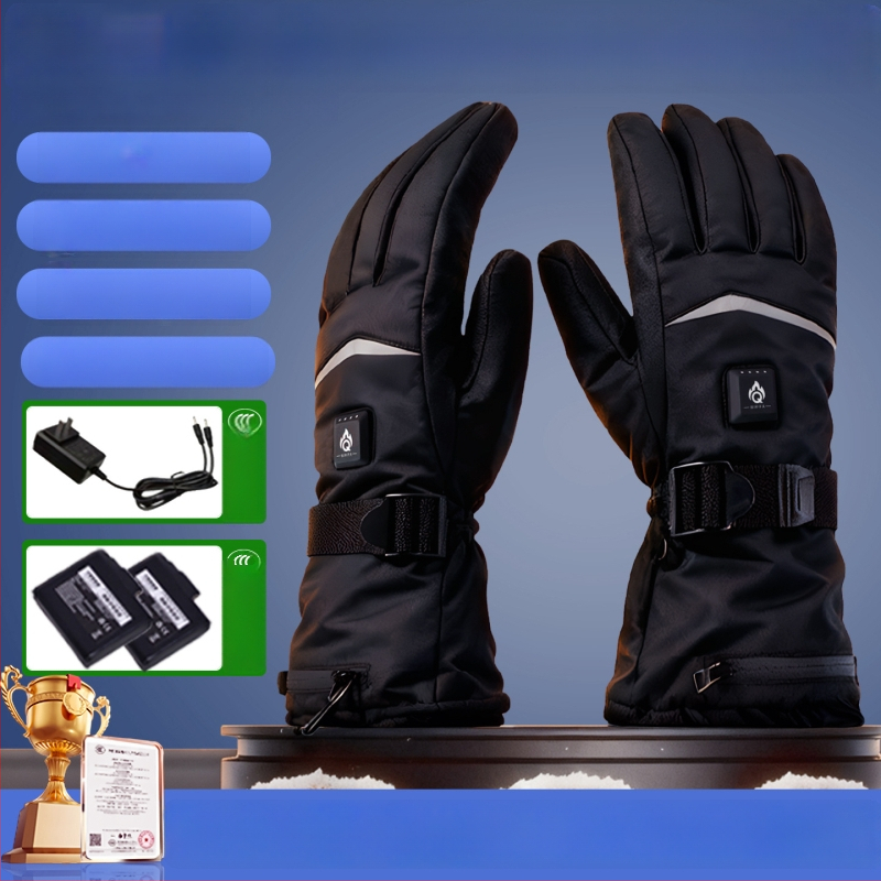 Mănuși încălzite, reîncărcabile pentru ciclism, unisex adulți, cu material acoperit, mansetă lungă