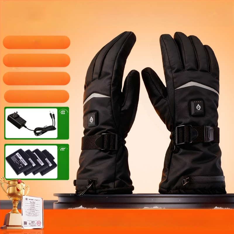 Mănuși încălzite, reîncărcabile pentru ciclism, unisex adulți, cu material acoperit, mansetă lungă