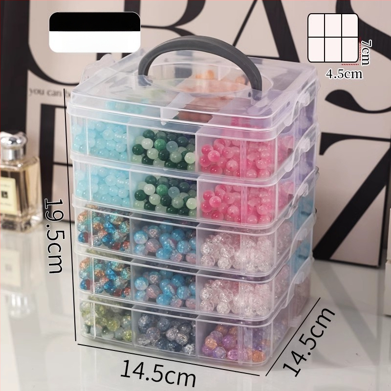 Műanyagból készült ékszerdoboz, porvédett, többfunkciós, 3 rétegű