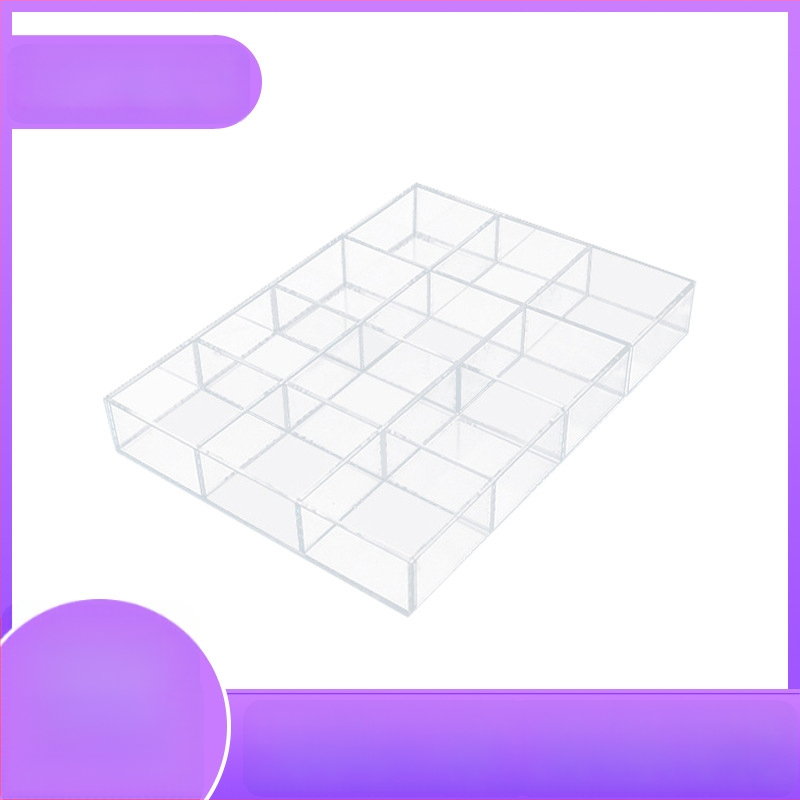 Cutie de depozitare din acrilic pentru birou cu compartimente transparente pentru cosmetice și bijuterii, cu capac