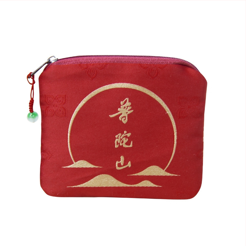 Putuo Mountain érme- és illatos zsák – Brokát, Modern művészet stílus, Félkézi és félgépi kivitelezés, Ajándék születésnapra vagy utazásra
