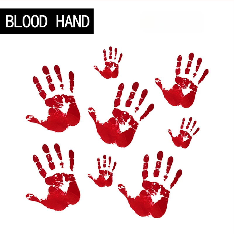 Τραπεζομάντηλο Halloween Horror PVC, ορθογώνιο, σχέδιο αποτύπωμα χεριού αίματος (PVC, ορθογώνιο, αποτύπωμα χεριού, Halloween Horror)