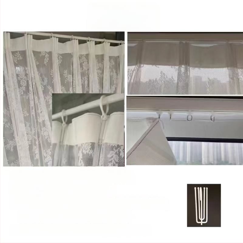 Draperie despărțitoare de bucătărie, dantelă franțuzească, poliester, semi-umbrire 40-70%, potrivită pentru living, dormitor, bucătărie, baie, balcon; spălare manuală