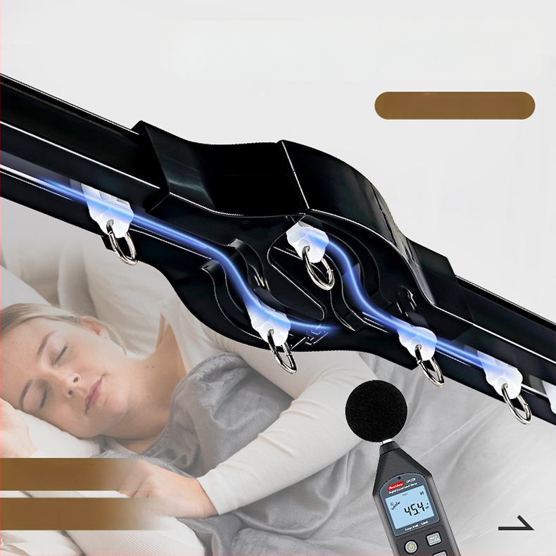 Alumínium ötvözetből készült dupla sínes függönyrúd, csendes futás, felső szerelés