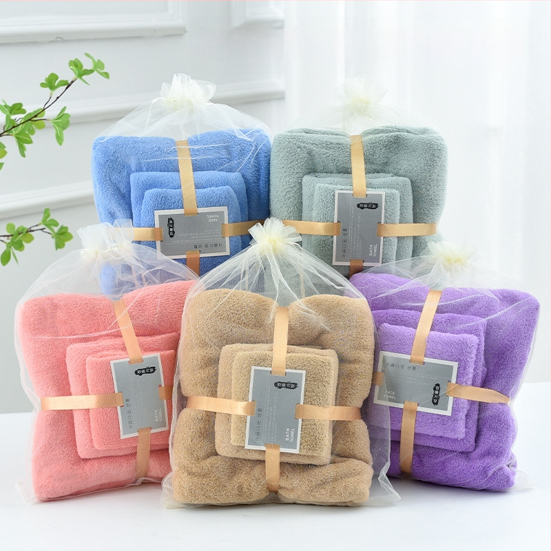 Set ručnika od Coral Fleece, upija vlagu, bez vlakana, brzo se suši, za kućnu upotrebu