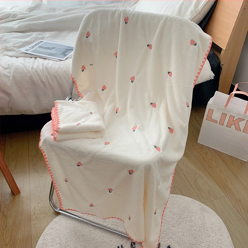 Instagram-stil kupaonski ručnik set, ženski, slatko, visoko upijajući, brzo sušenje, debeli koralni fleece, dvodijelni set za kućnu ili studentsku upotrebu