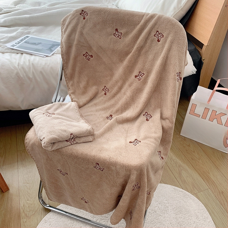 Instagram-stil kupaonski ručnik set, ženski, slatko, visoko upijajući, brzo sušenje, debeli koralni fleece, dvodijelni set za kućnu ili studentsku upotrebu