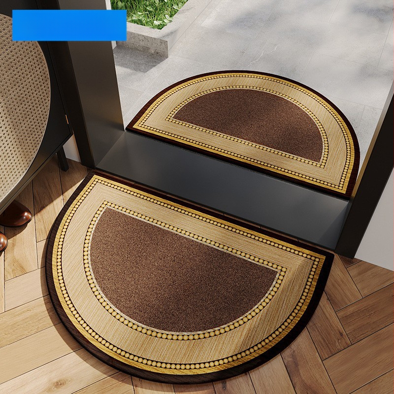 Входен подов килим, полуокръгла форма, геометричен модел, полиестер, за всекидневна, модерен стил