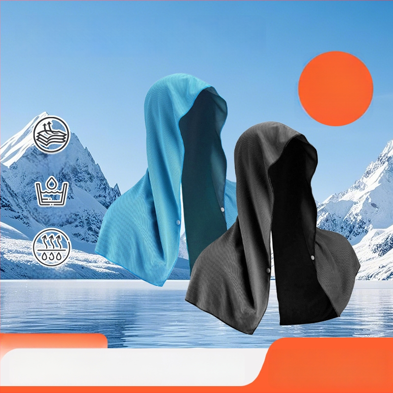 Πετσέτα αθλητική από μικροϊνες με κουκούλα, σχεδιασμός shawl — ψύξη, απορρόφηση ιδρώτα, γρήγορο στέγνωμα, εκτύπωση λογότυπου, προσαρμογή