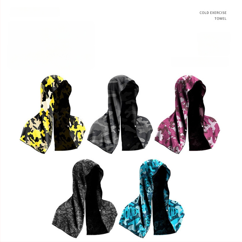 Πετσέτα αθλητική από μικροϊνες με κουκούλα, σχεδιασμός shawl — ψύξη, απορρόφηση ιδρώτα, γρήγορο στέγνωμα, εκτύπωση λογότυπου, προσαρμογή