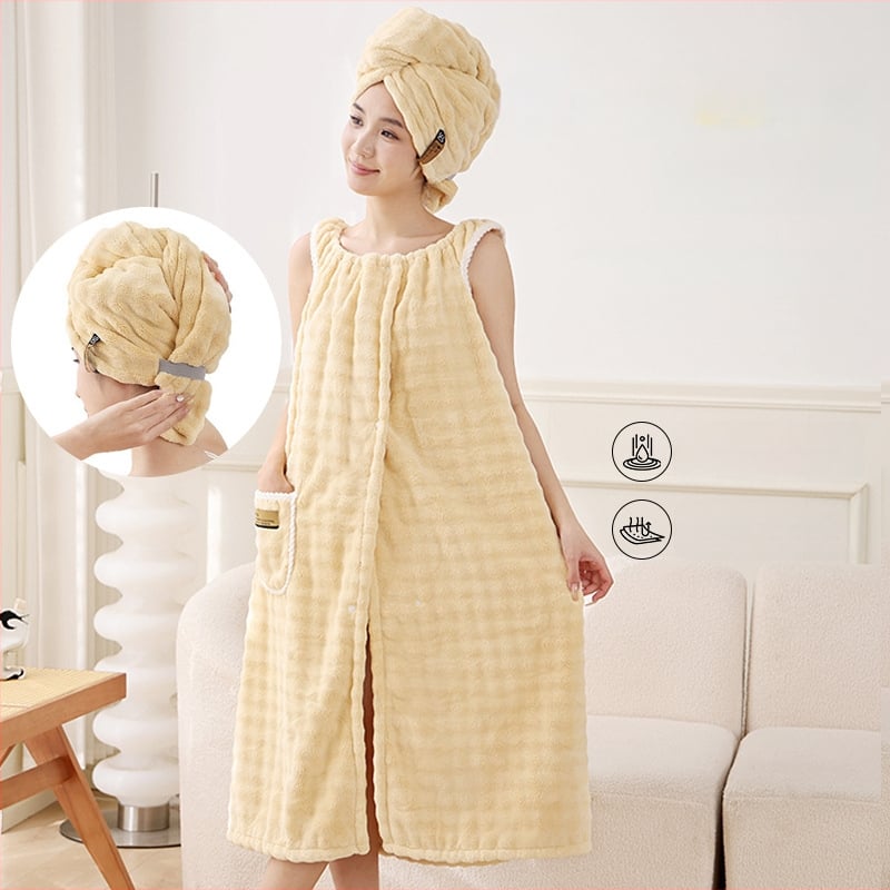 Αντιβακτηριακό καπέλο στεγνώματος μαλλιών με σχέδιο ουράς πεταλούδας, από coral fleece, 7A βαθμίδα, παχυσμένη υφή, υψηλή απορροφητικότητα, βάρος 140–169 g