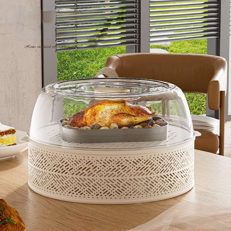 Daugiasluoksnis plastikinis maisto dangtis, dulkėms atsparus, antiuodžiai ir prieš muses, su sandėliavimo dėžute, šiuolaikiškas minimalistinis stilius