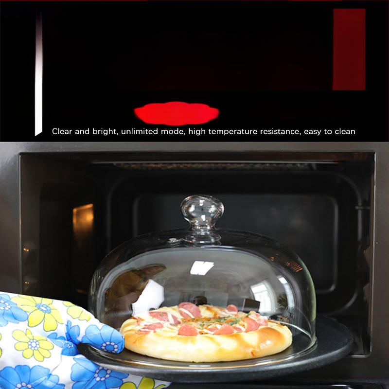 Mikrobangų krosnelės dangtelis maistui, šilumai atsparus stiklas, daugiakomponentis, izoliacija ir dulkių atsparumas, pritaikomas pagal brėžinius