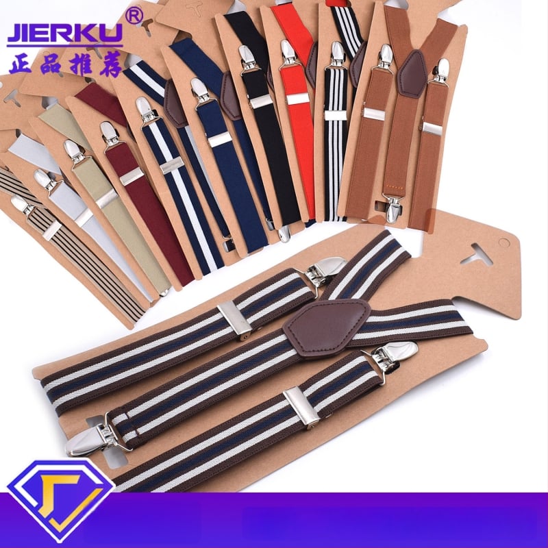 Bretele unisex cu 3 clips, reglabile, cross-back, elastice din poliester