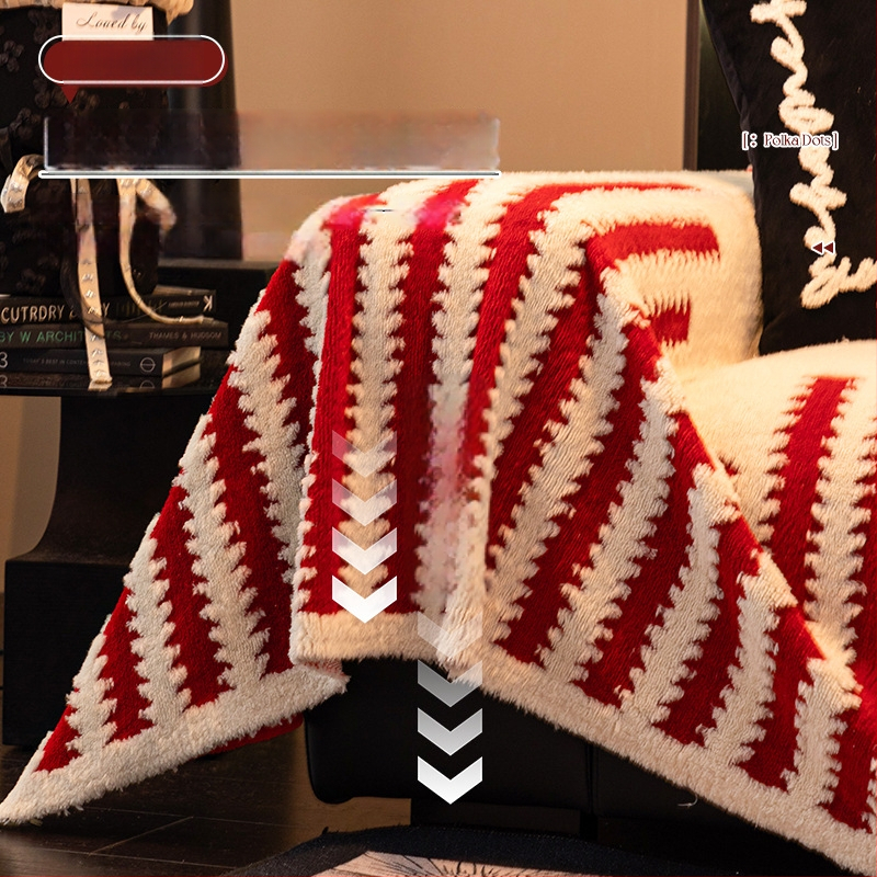 Plišano navlaka za kauč – prugasti uzorak, pogodna za kombinirane kauče, moderni minimalistički stil, navlaka za prašinu